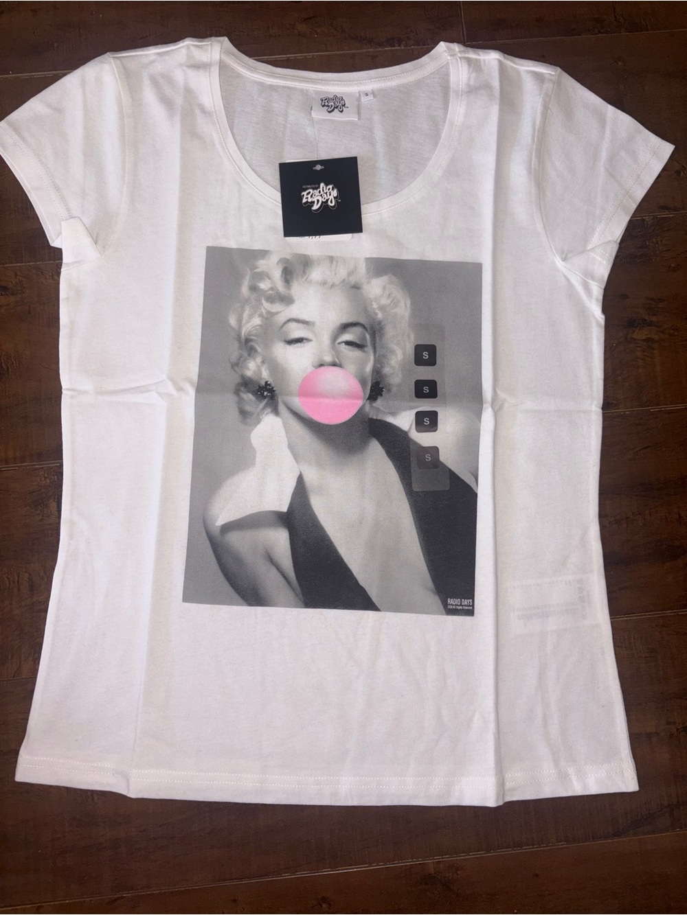 Radio Days White Marilyn Monroe Graphic Short Sleeve Tshirt Size S